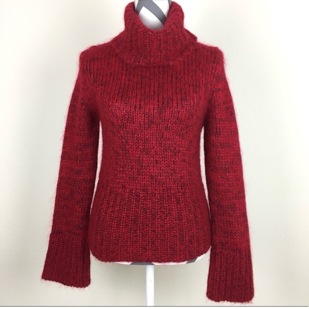 Express Red Acrylic Mohair Sweater Size M